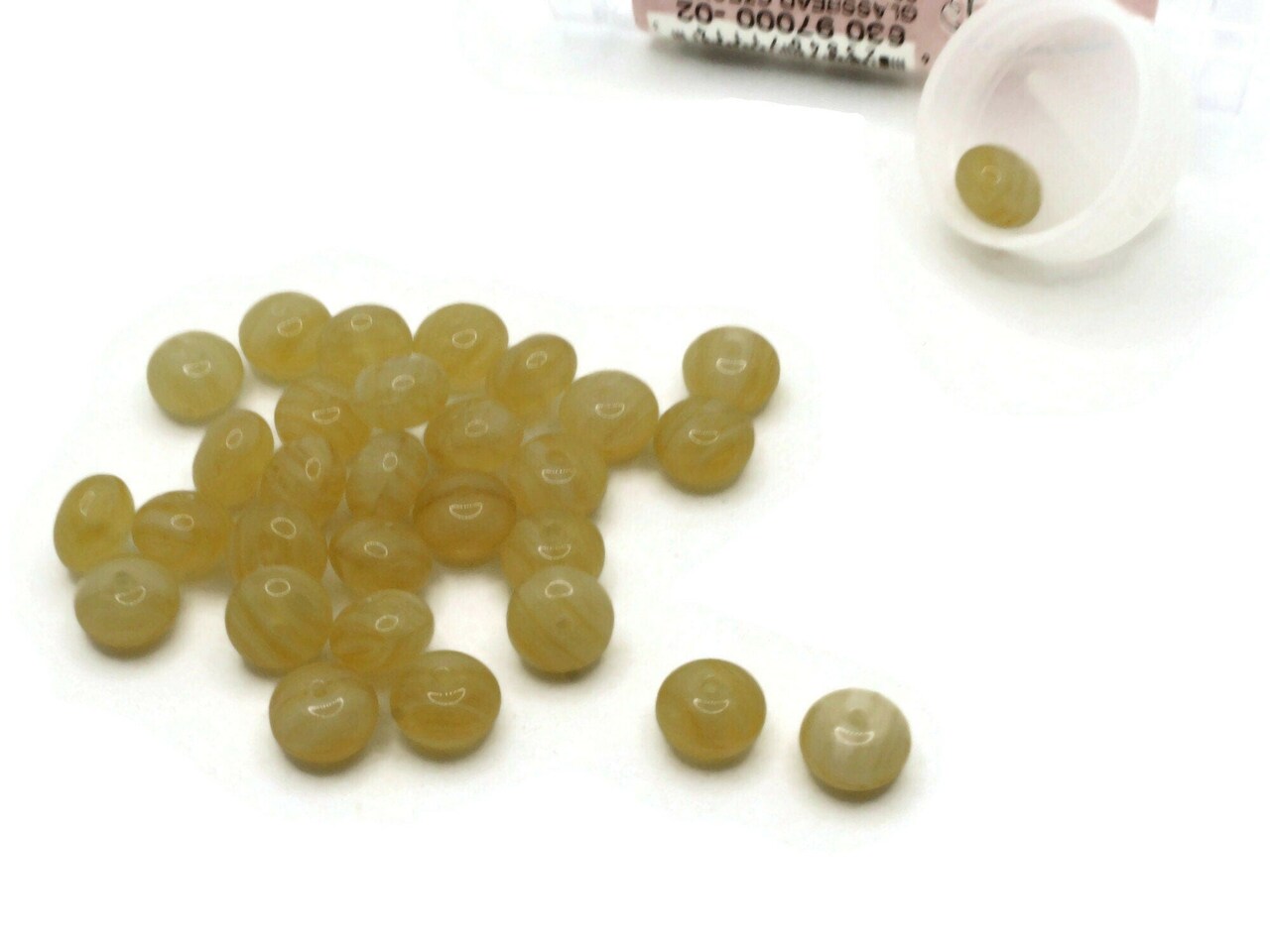 20 grams 9mm x 6mm Yellow Rondelle Czech Glass Beads - John Beads Vials